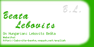 beata lebovits business card